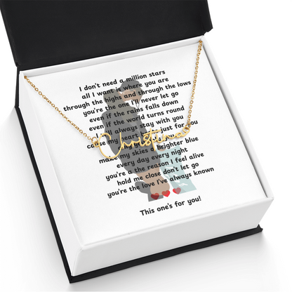 Personalized This One's For You Signature Name Necklace