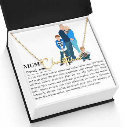 Personalized Mum Signature Name Necklace