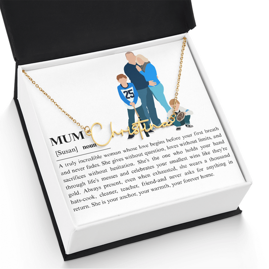Personalized Mum Signature Name Necklace