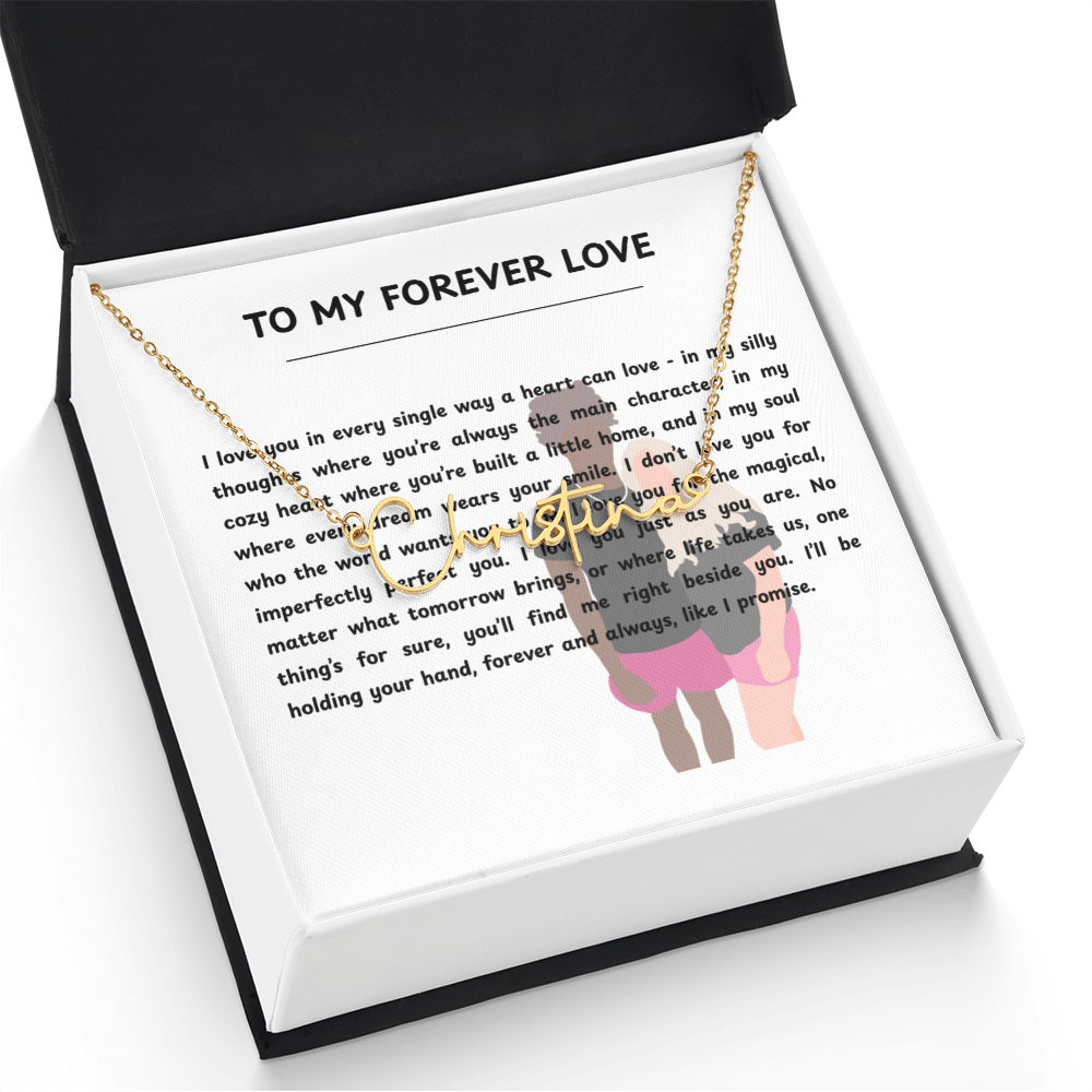 Personalized To My Forever Love Signature Name Necklace