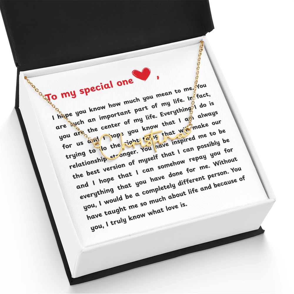 Personalized To My Special One Signature Name Necklace