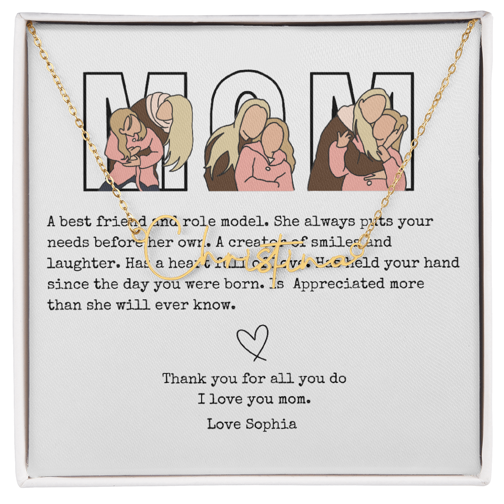 Personalized Mom Signature Name Necklace