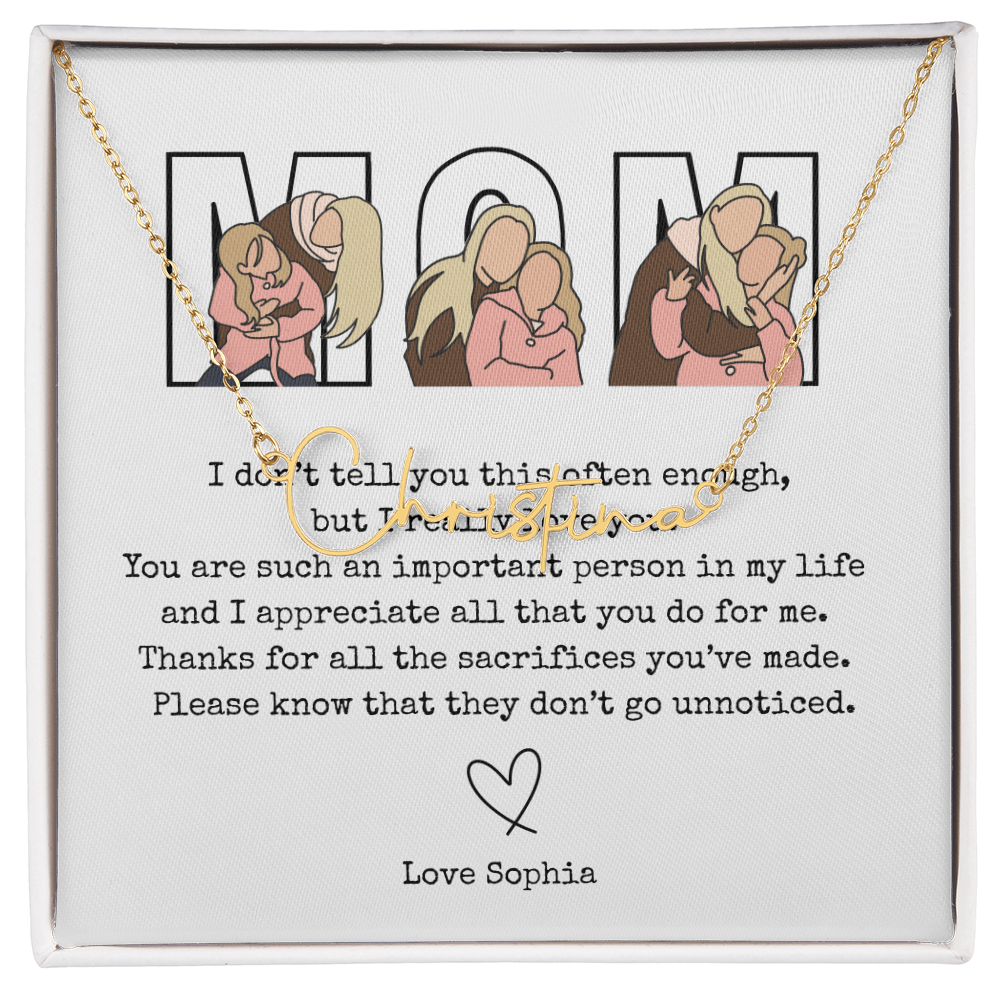 Personalized Mom Signature Name Necklace