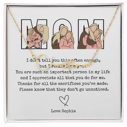 Personalized Mom Signature Name Necklace