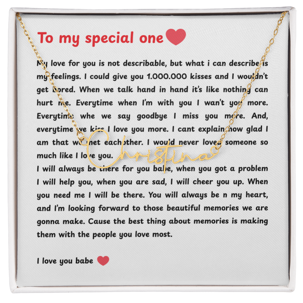Personalized To My Special One Signature Name Necklace