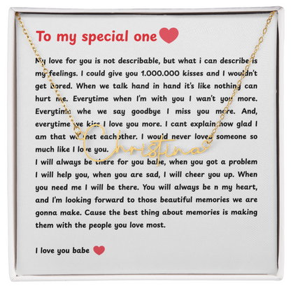 Personalized To My Special One Signature Name Necklace