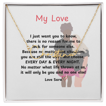 Personalized My Love Signature Name Necklace