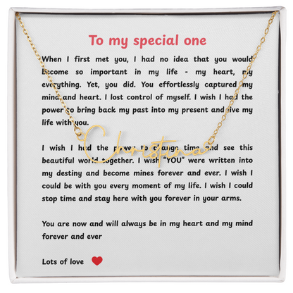 Personalized To My Special One Signature Name Necklace
