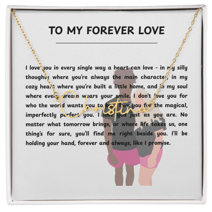 Personalized To My Forever Love Signature Name Necklace