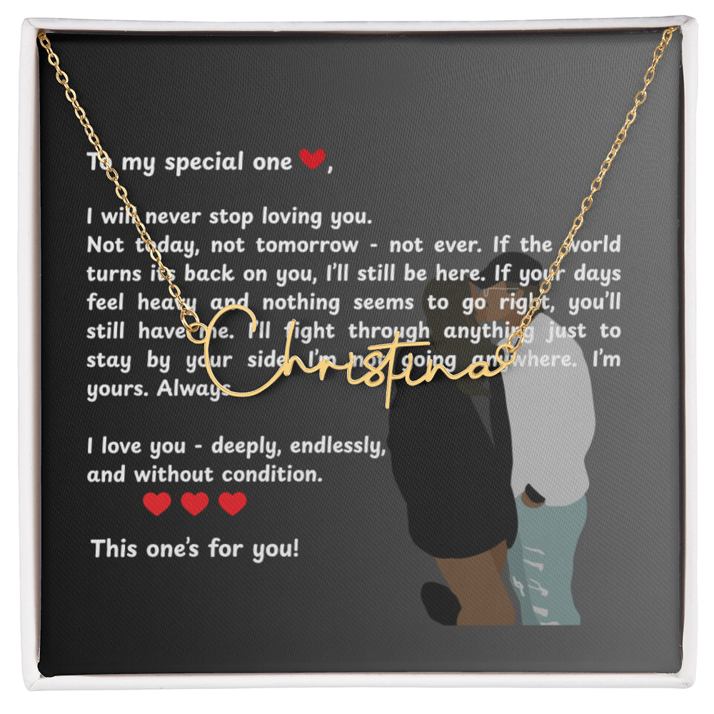 Personalized To My Special One Signature Name Necklace