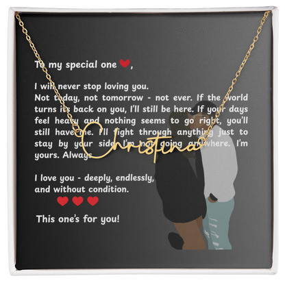 Personalized To My Special One Signature Name Necklace