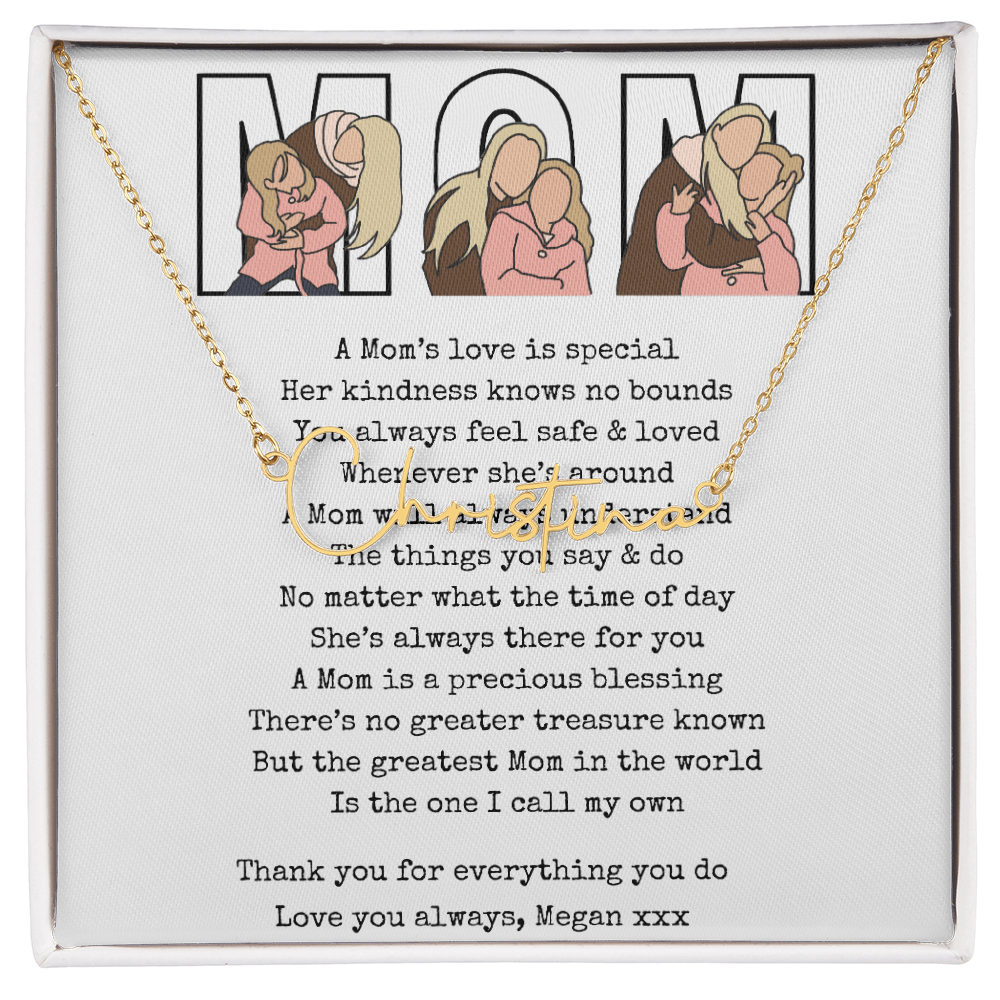 Personalized Mom Signature Name Necklace