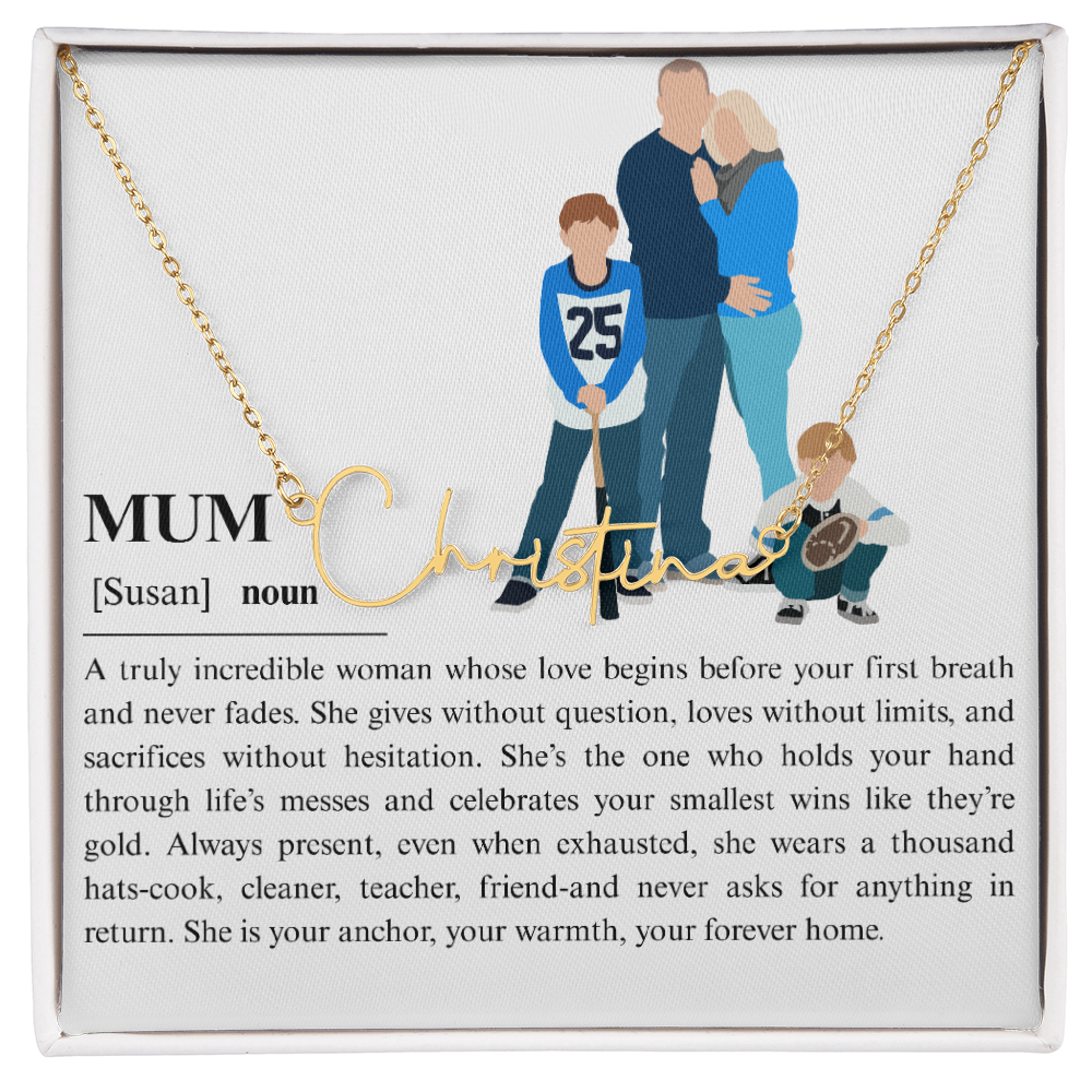 Personalized Mum Signature Name Necklace