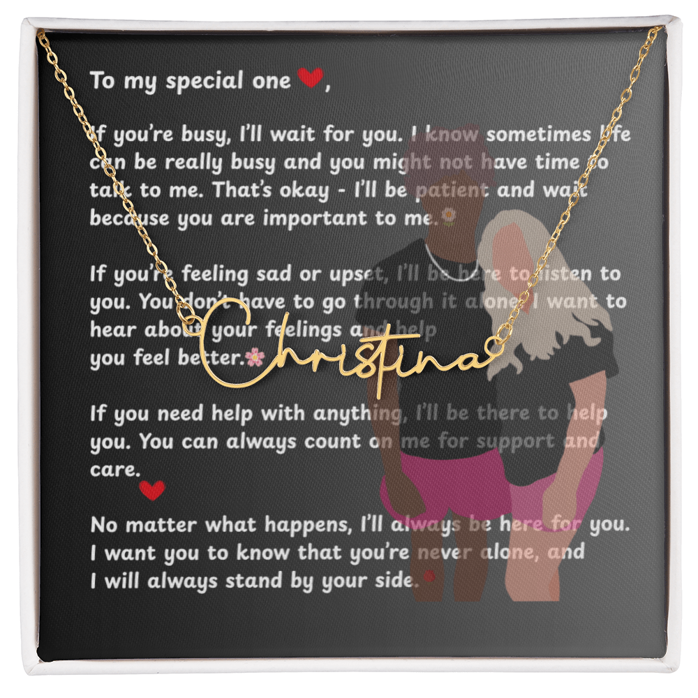 Personalized To My Special One Signature Name Necklace