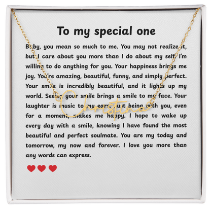 Personalized To My Special One Signature Name Necklace