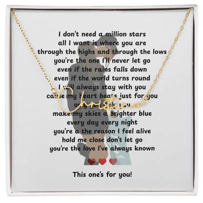 Personalized This One's For You Signature Name Necklace