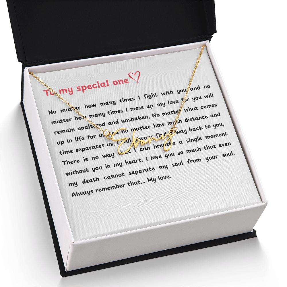 Personalized To My Special One Signature Name Necklace