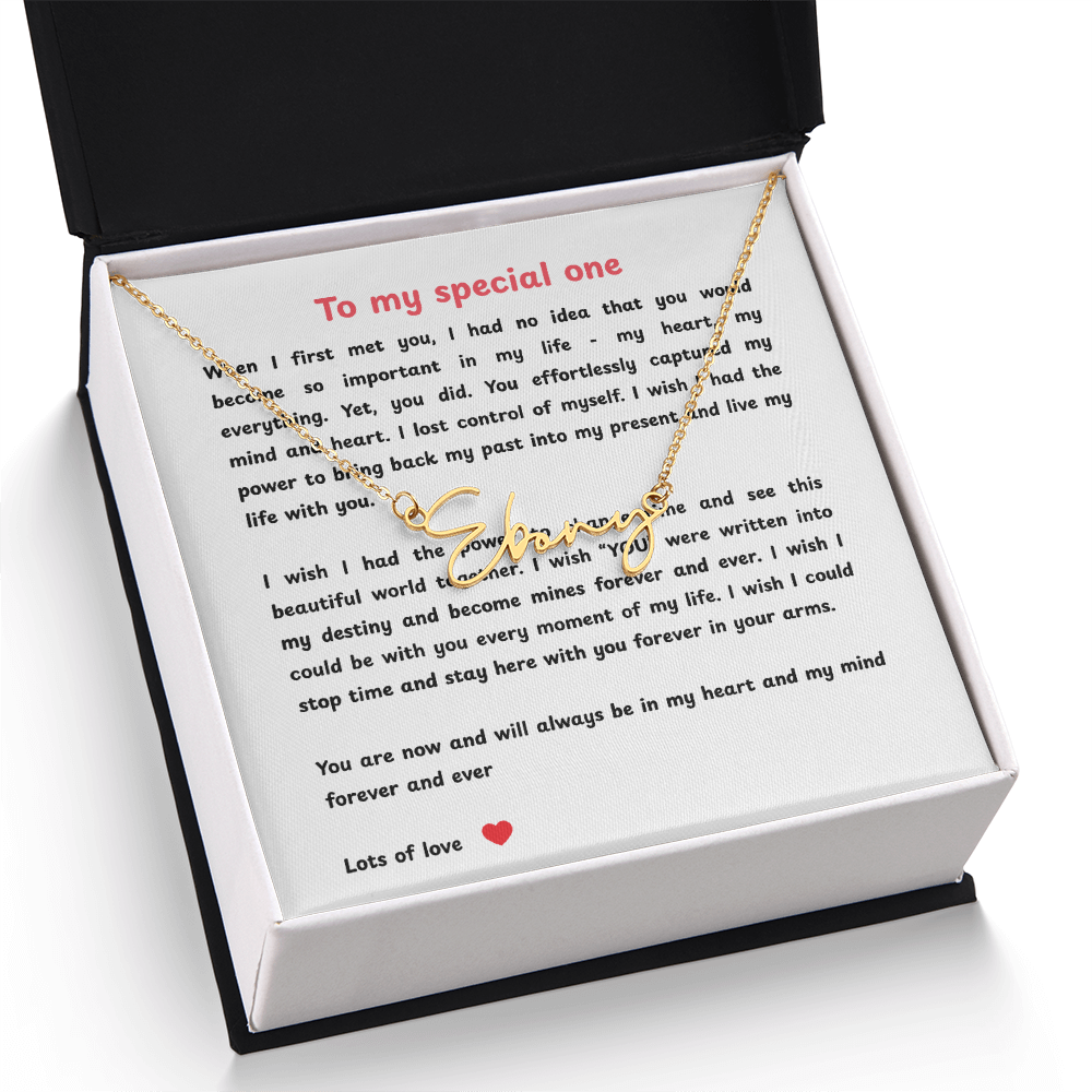 Personalized To My Special One Signature Name Necklace