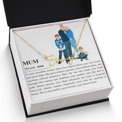 Personalized Mum Signature Name Necklace