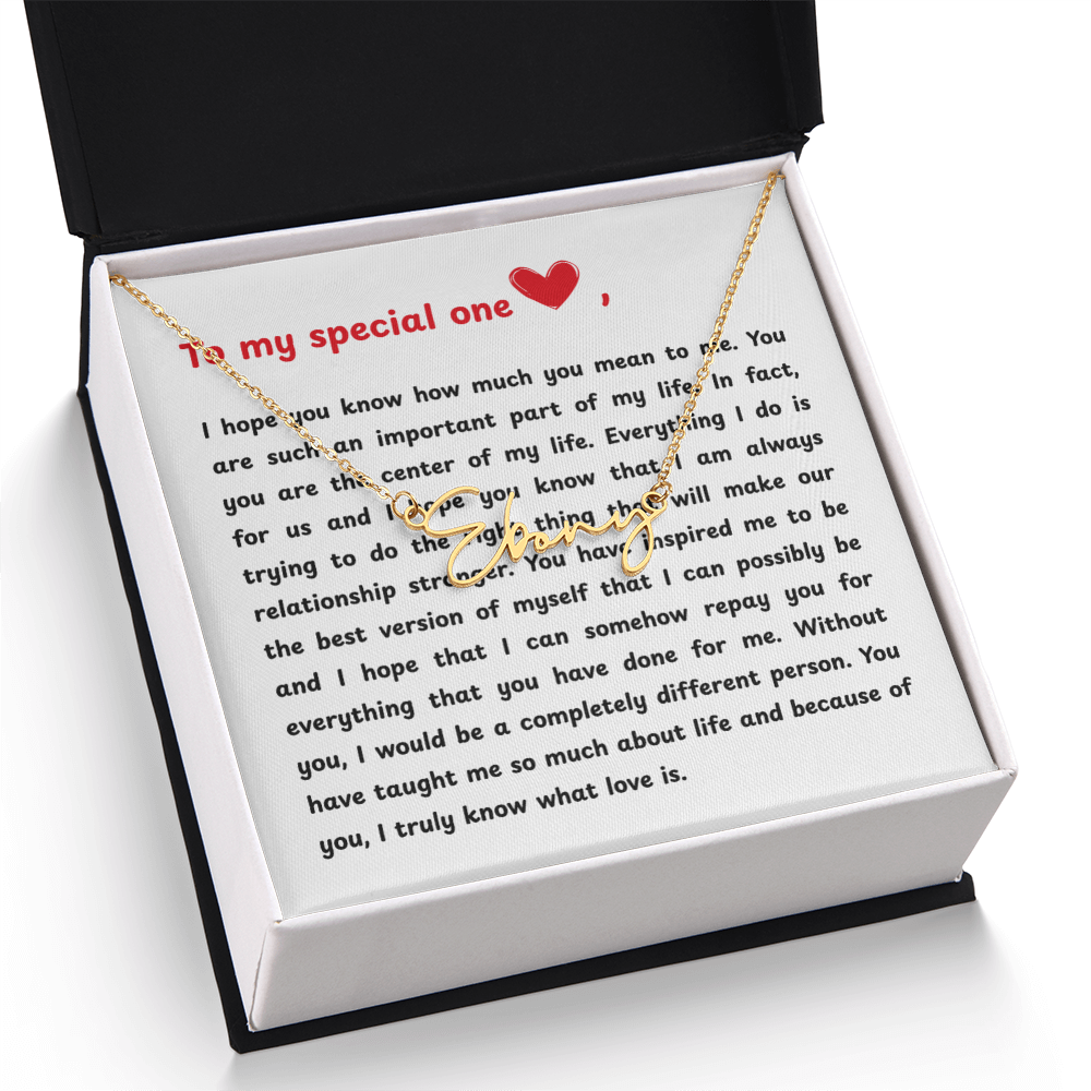 Personalized To My Special One Signature Name Necklace