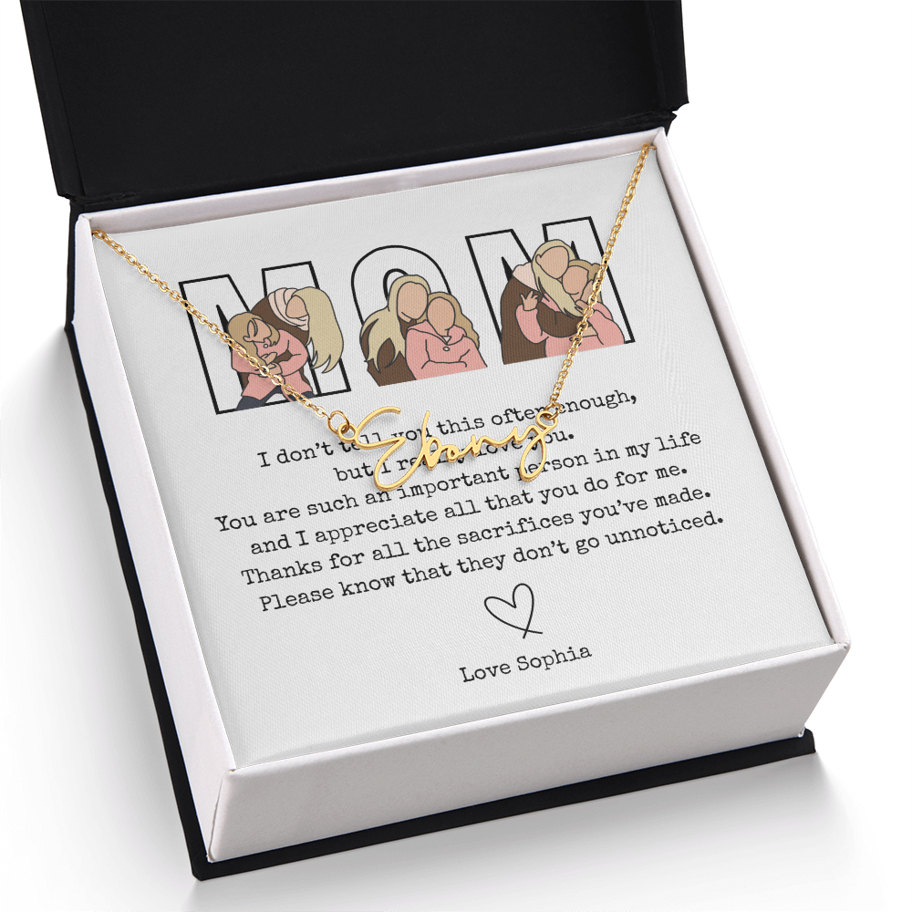 Personalized Mom Signature Name Necklace