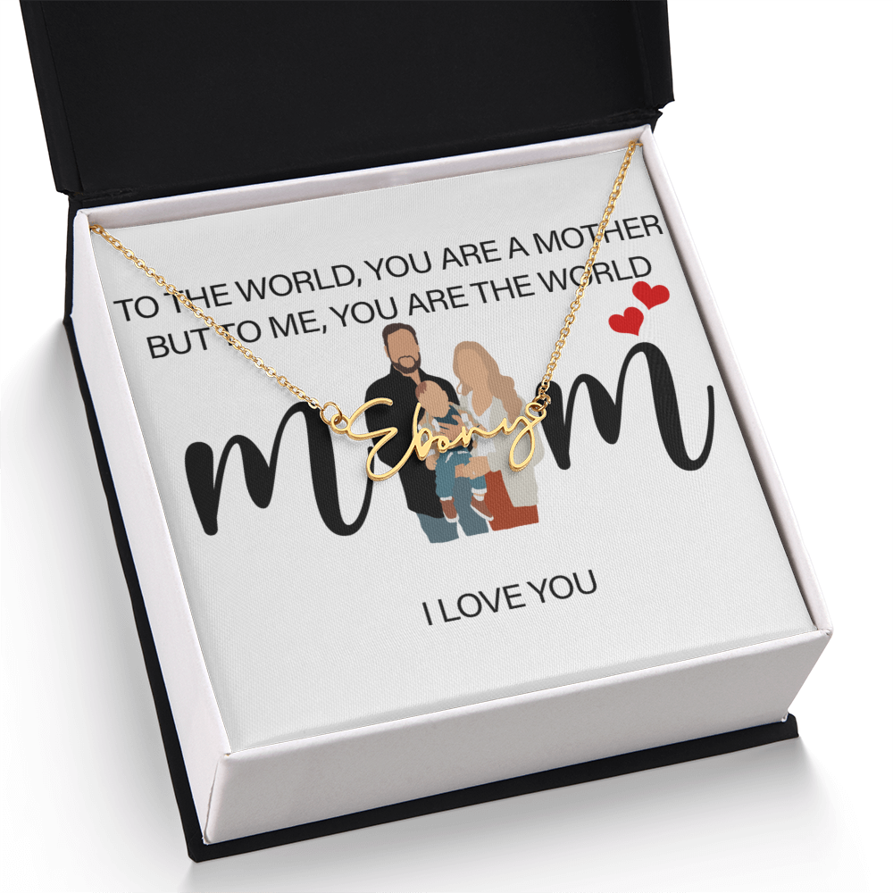 Personalized Mom I Love You Signature Name Necklace