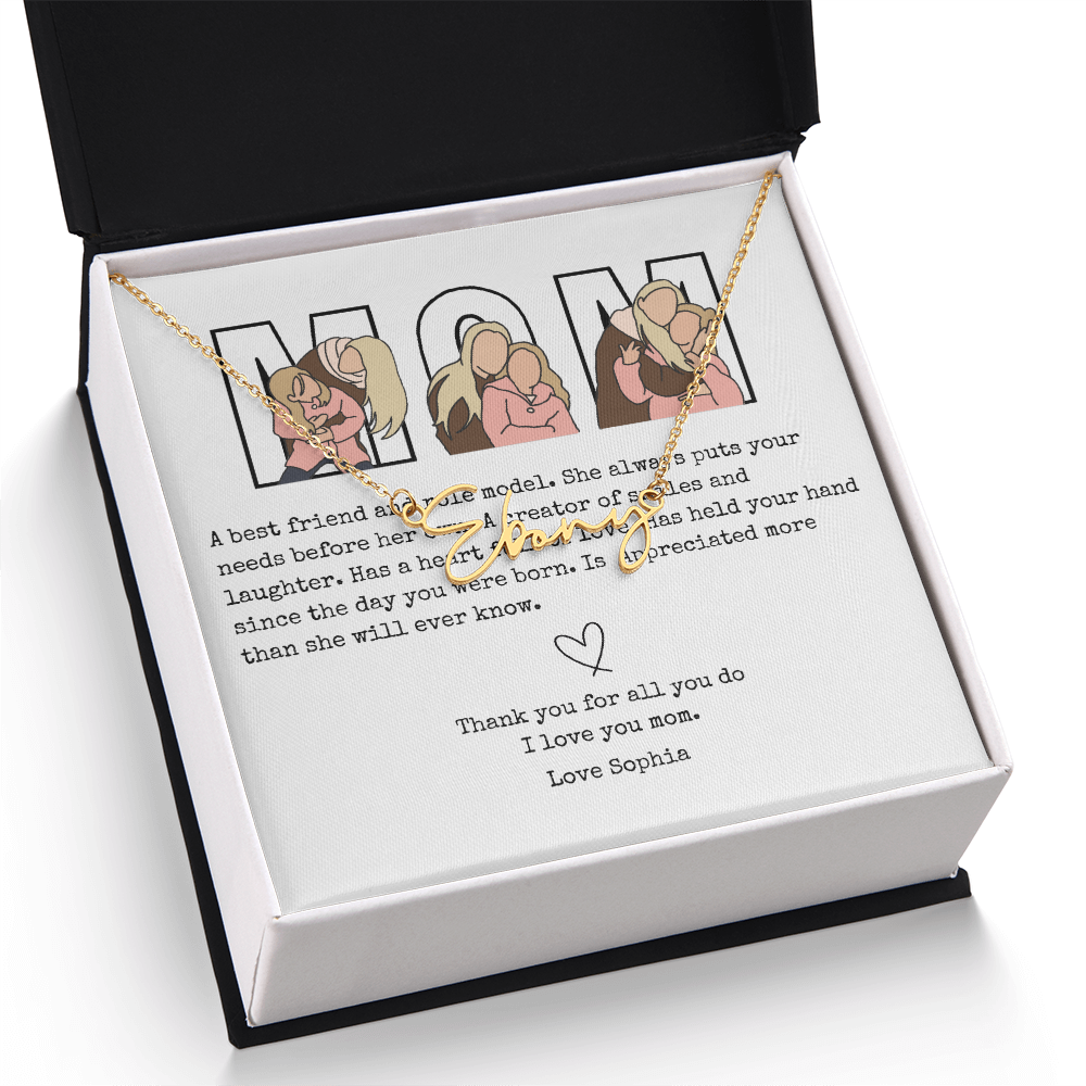 Personalized Mom Signature Name Necklace