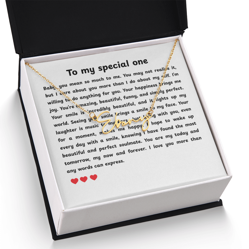 Personalized To My Special One Signature Name Necklace