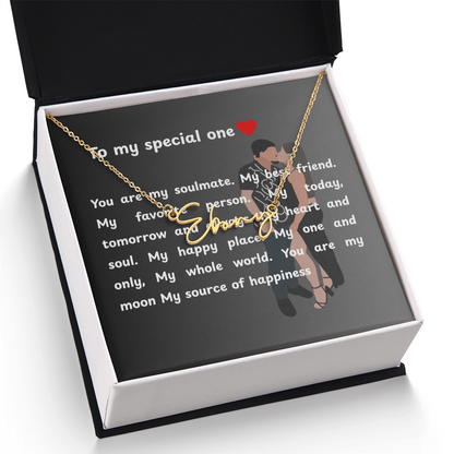 Personalized To My Special One Signature Name Necklace