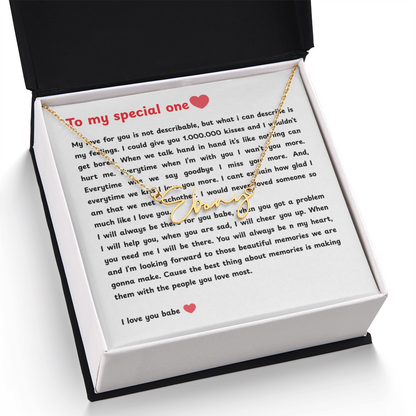 Personalized To My Special One Signature Name Necklace