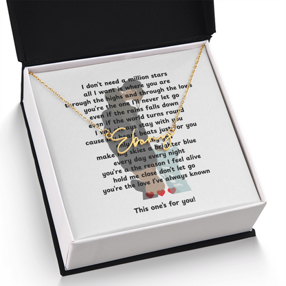 Personalized This One's For You Signature Name Necklace