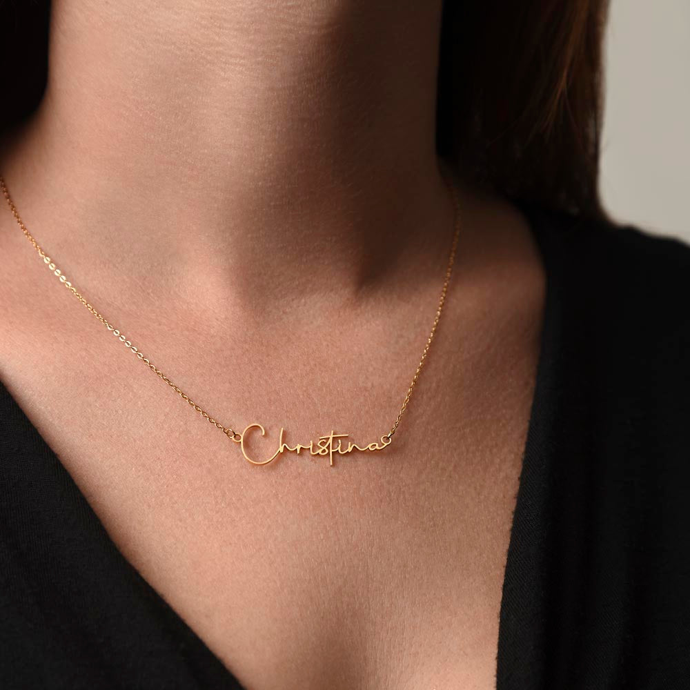 Personalized Mom I Love You Signature Name Necklace