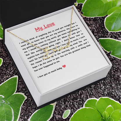 Personalized My Love Signature Name Necklace