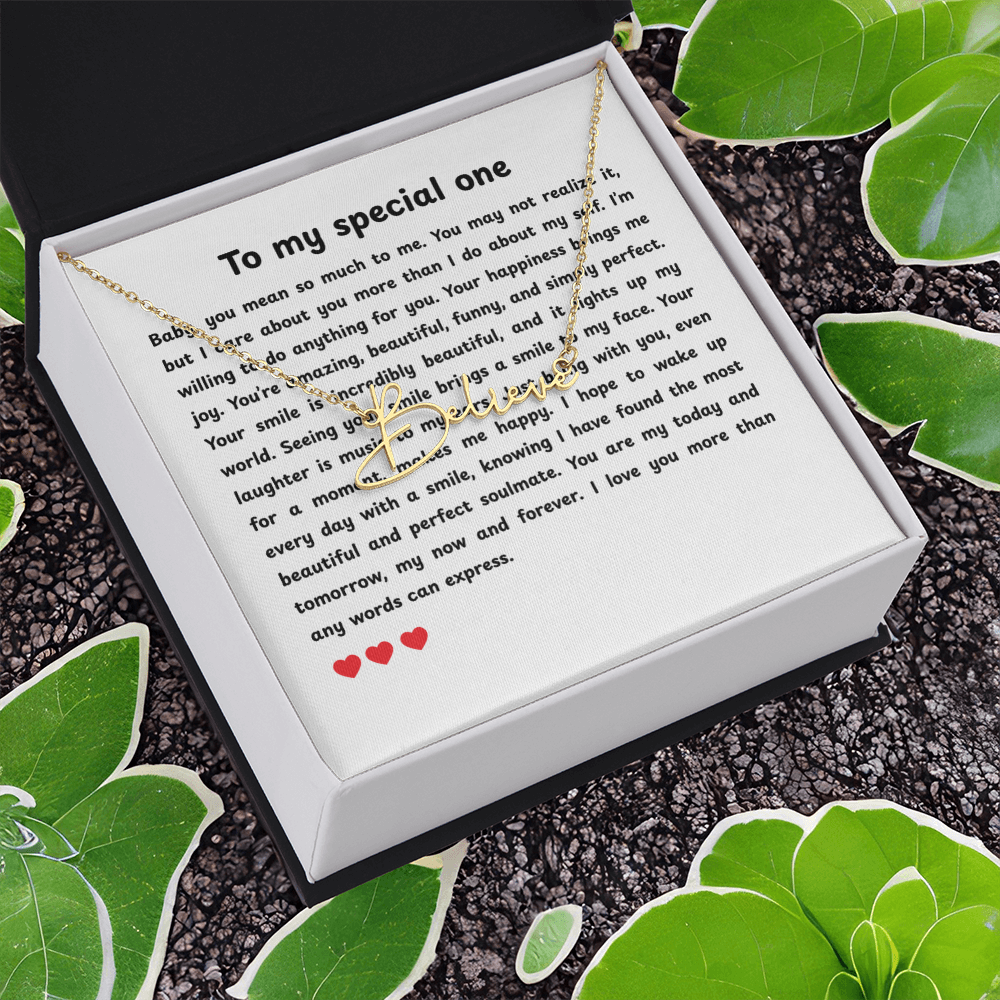 Personalized To My Special One Signature Name Necklace