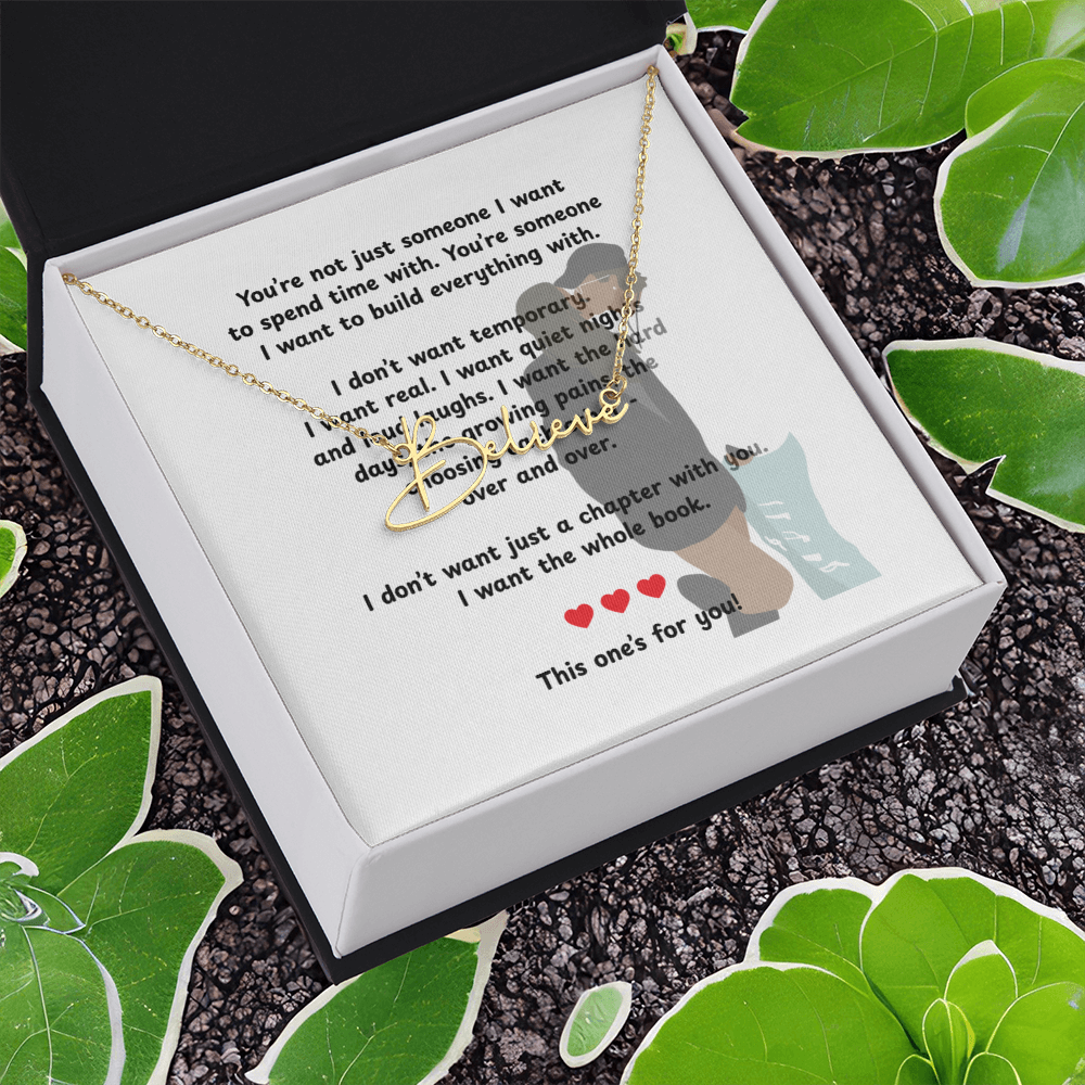 Personalized This One's For You Signature Name Necklace
