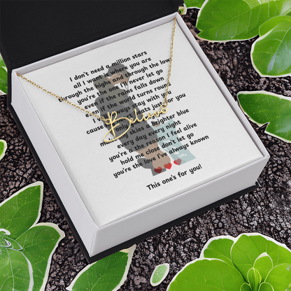 Personalized This One's For You Signature Name Necklace