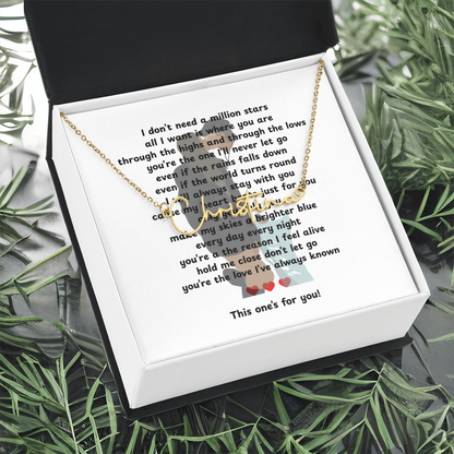 Personalized This One's For You Signature Name Necklace