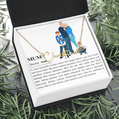 Personalized Mum Signature Name Necklace
