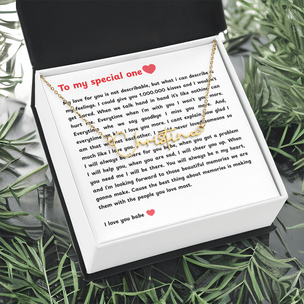 Personalized To My Special One Signature Name Necklace
