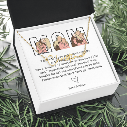 Personalized Mom Signature Name Necklace