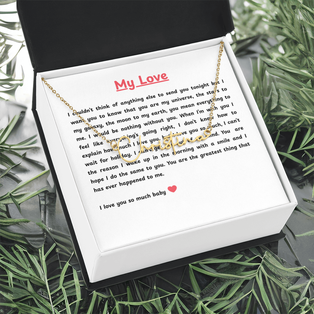 Personalized My Love Signature Name Necklace