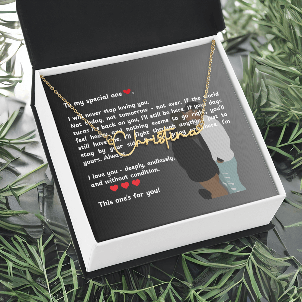 Personalized To My Special One Signature Name Necklace