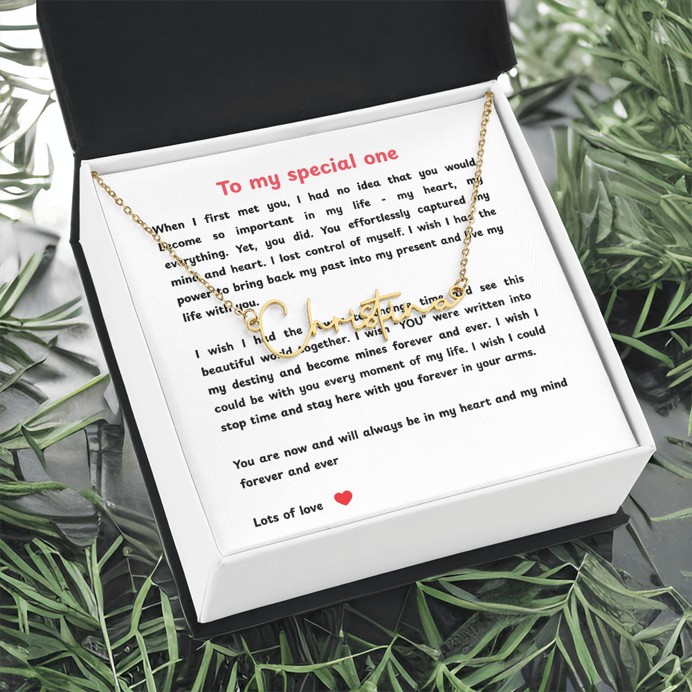Personalized To My Special One Signature Name Necklace