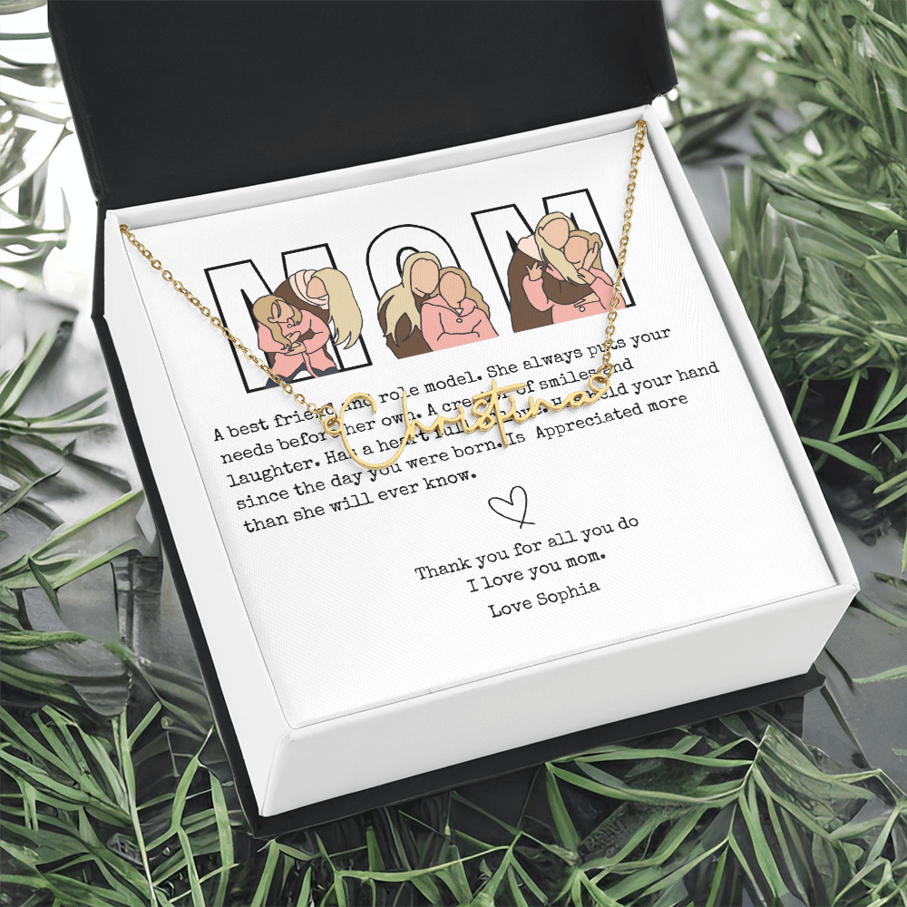Personalized Mom Signature Name Necklace