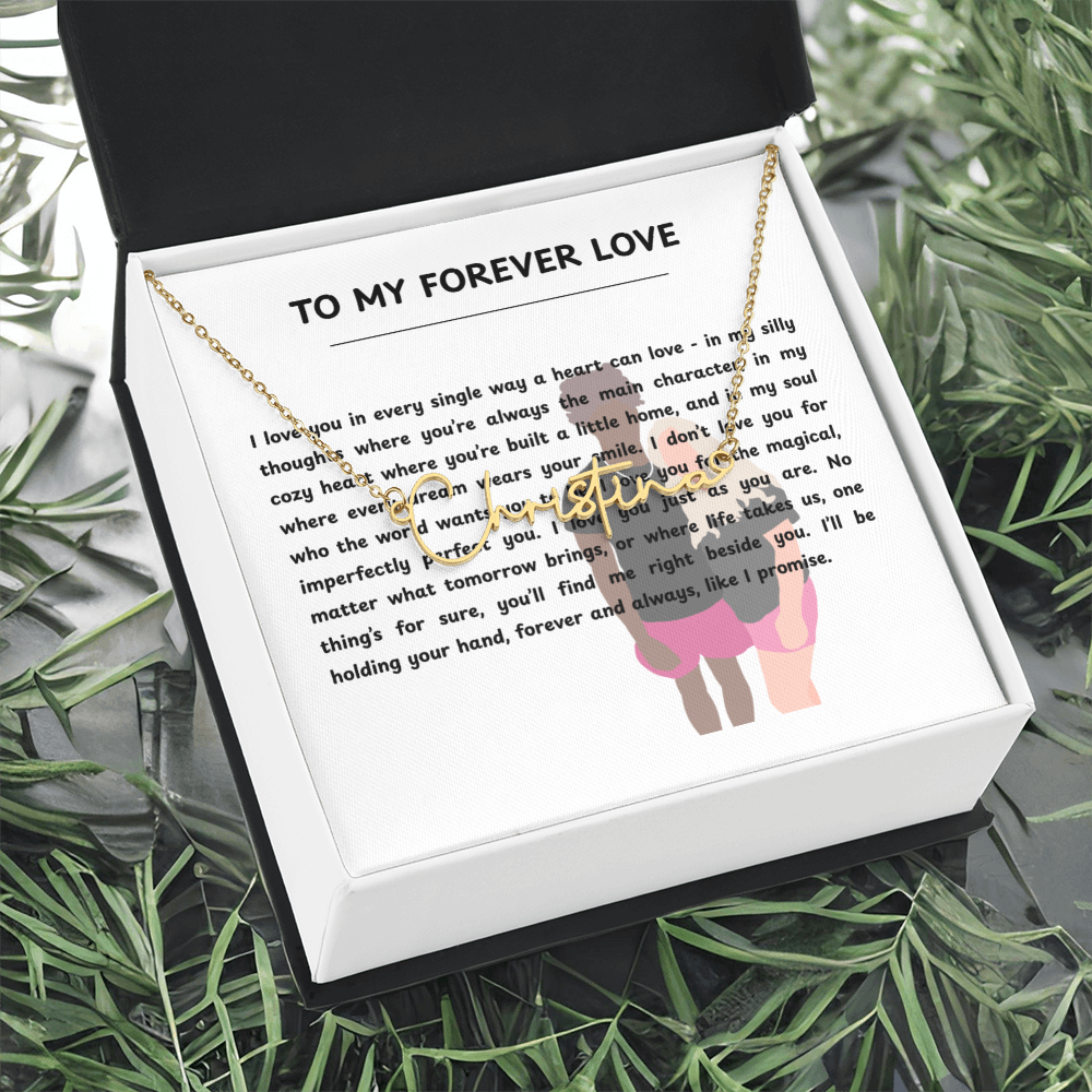 Personalized To My Forever Love Signature Name Necklace
