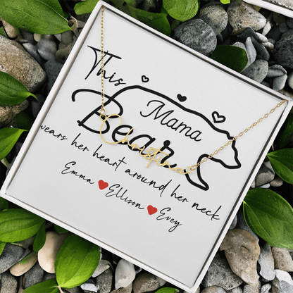 Personalized Mama Bear Signature Name Necklace
