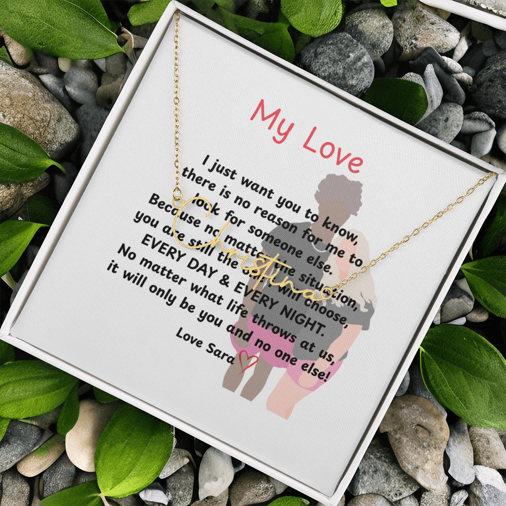 Personalized My Love Signature Name Necklace