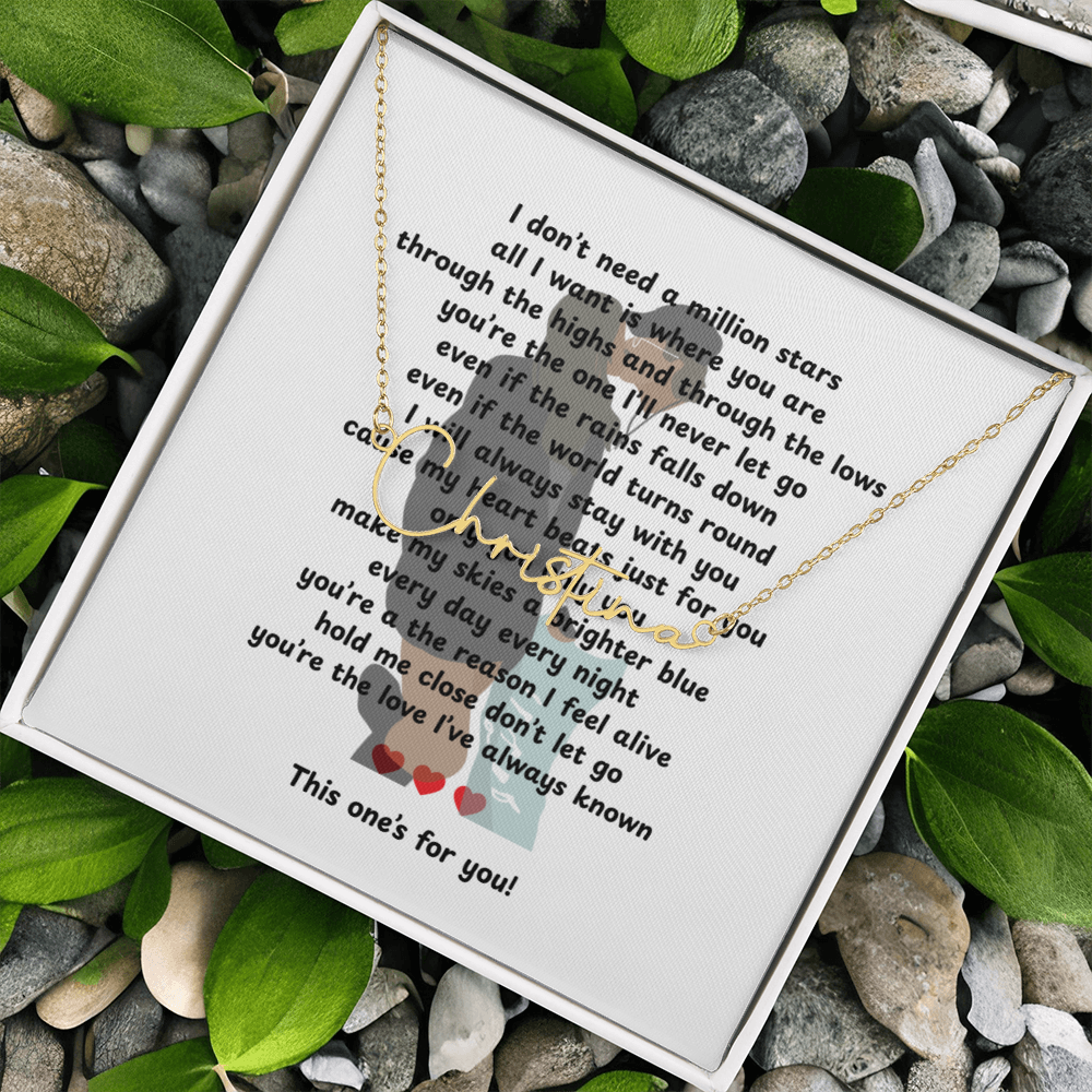 Personalized This One's For You Signature Name Necklace