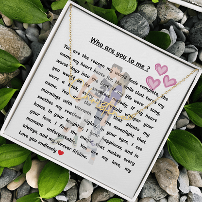 Personalized Who Are You To Me Signature Name Necklace