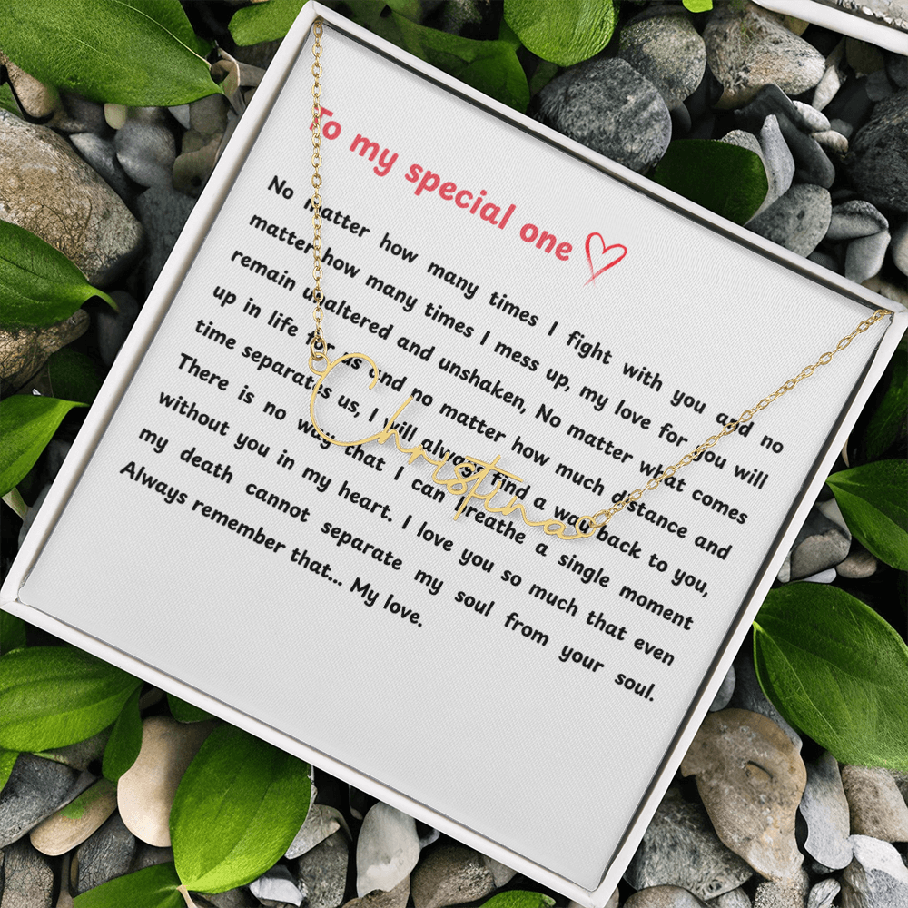 Personalized To My Special One Signature Name Necklace